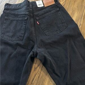 Levi's women's Black Jeans NWT 501 high rise tapered leg
